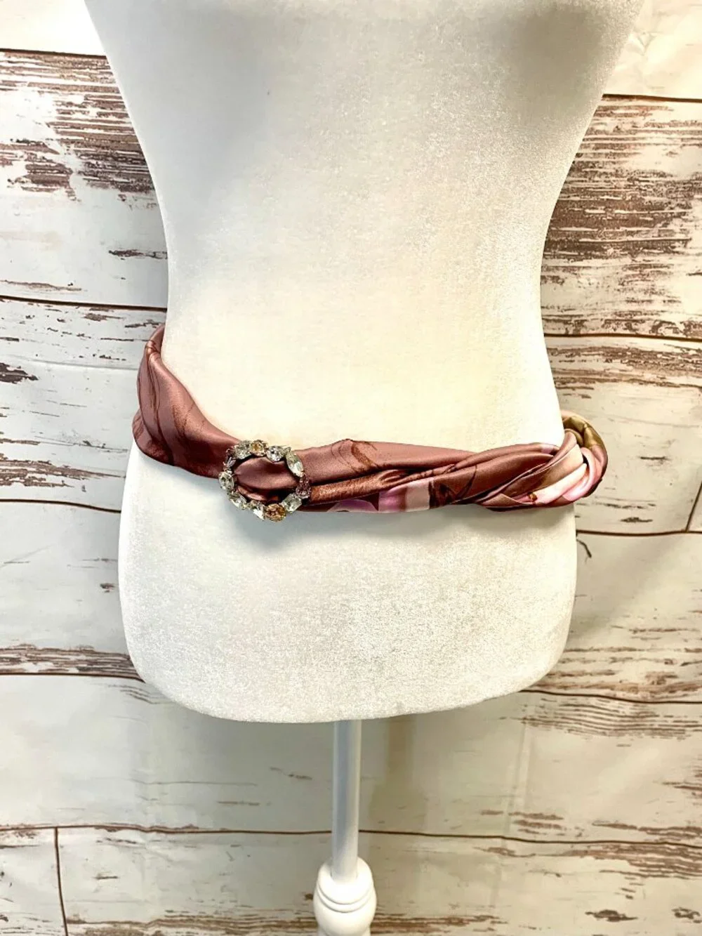 Silk and Rhinestone Scarf or Belt